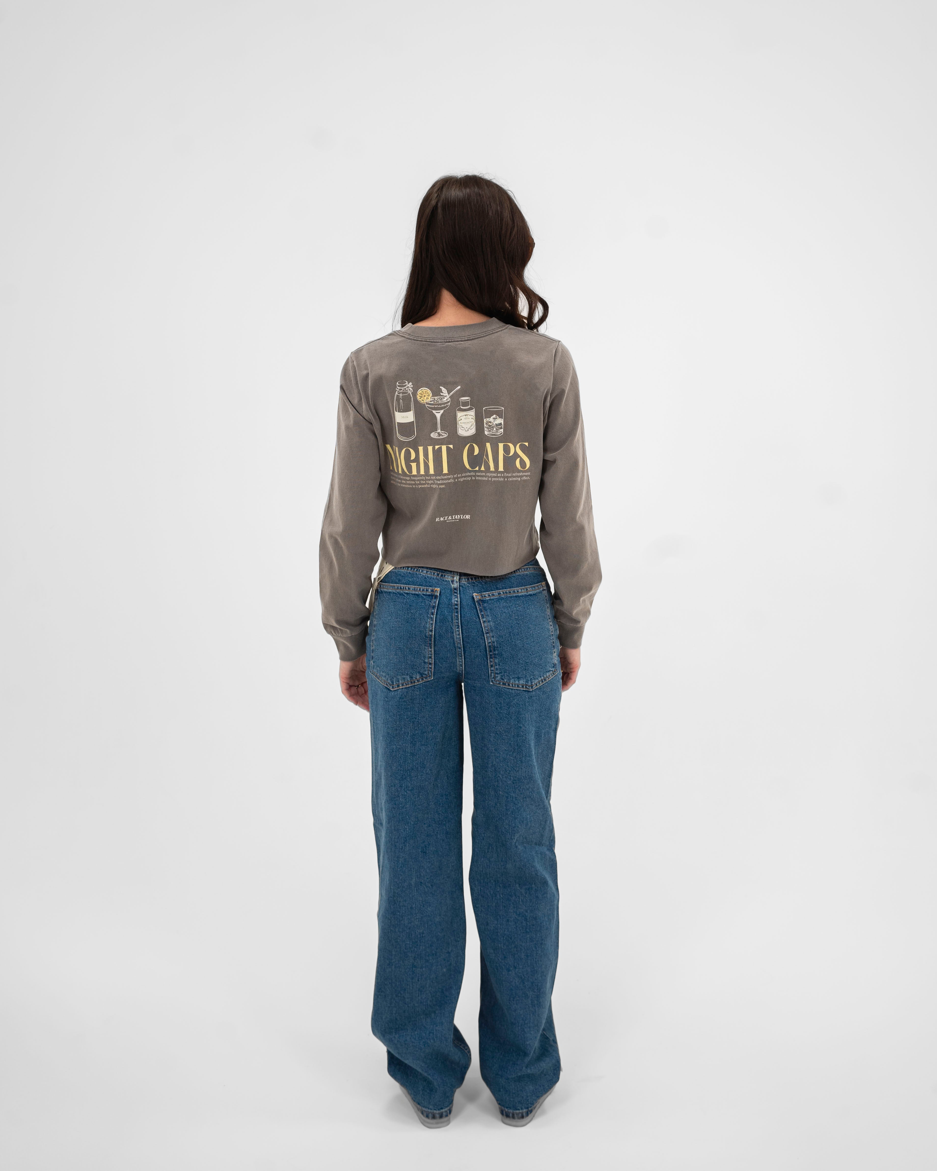 Cropped Night Caps Faded Long Sleeve T-Shirt