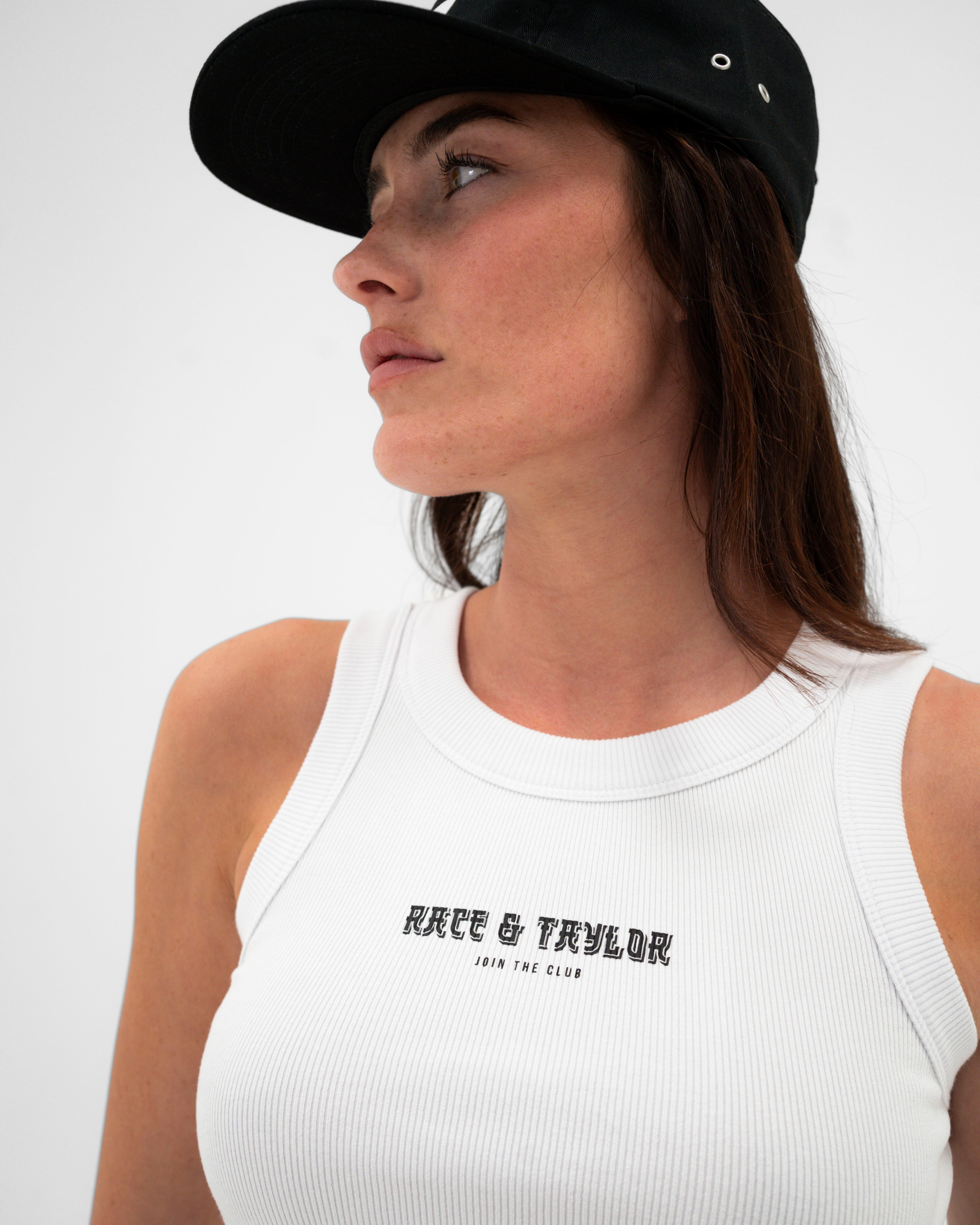 Cropped Racer Vest White