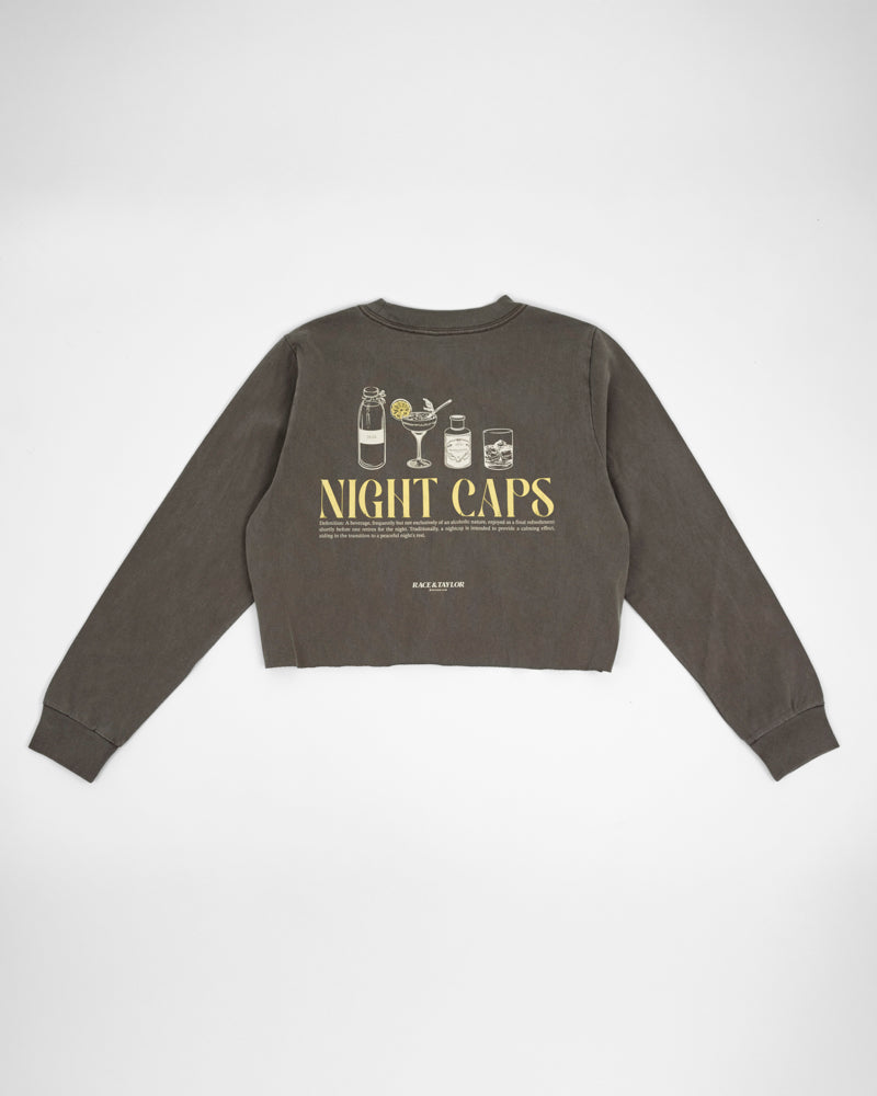 Cropped Night Caps Faded Long Sleeve T-Shirt