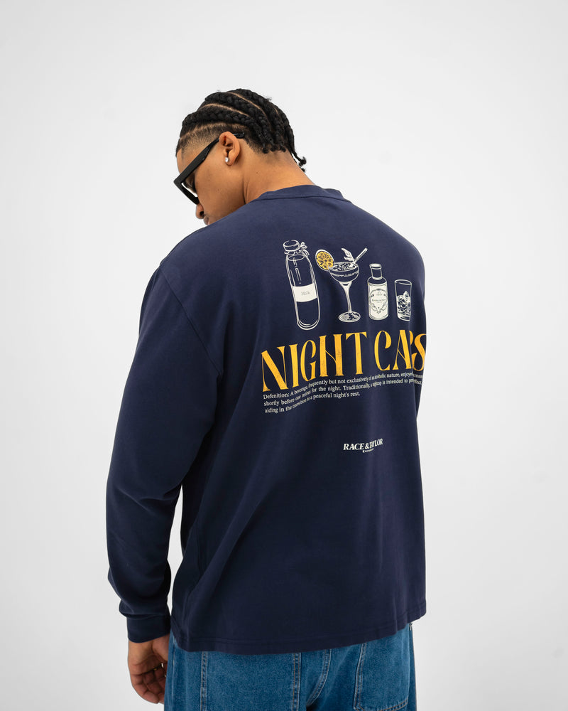 R&T Night Caps Long Sleeve T-Shirt back print detail — Race & Taylor
