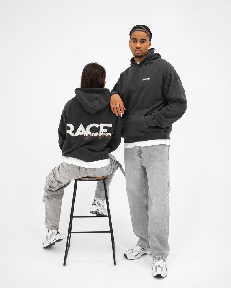 R&T Bold Faded Hood Men's and Women's twin shot — Race & Taylor